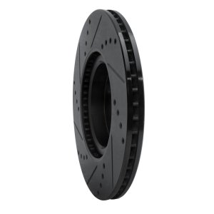 Fiat 124 Spider Brake Rotor (1) - Front Right - R1 Concepts - Drilled & Slotted - Black - `16-`25